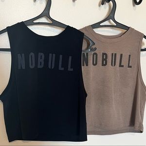 NoBull Cropped Muscle Tank, Set of 2, Size Small